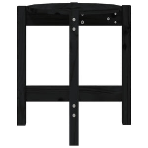 Schwarzer Couchtisch Kiefer Massivholz Ø42,5cm