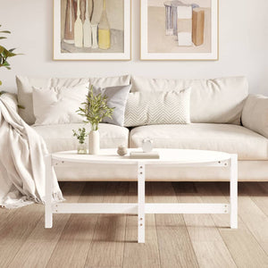 Weißer Couchtisch Kiefer Massivholz 118x63 cm