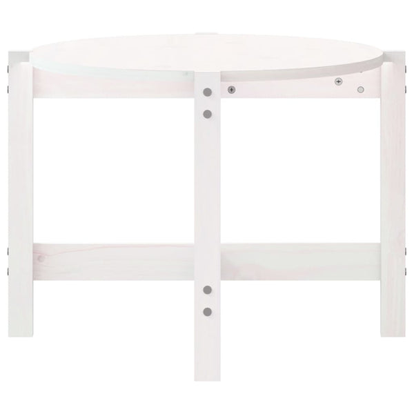 Weißer Couchtisch Kiefer Massivholz 118x63 cm