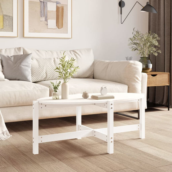 Weißer Couchtisch Kiefer Massivholz 118x63 cm