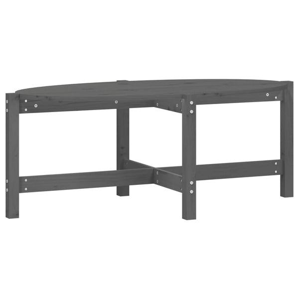 Grauer Couchtisch 118x63cm Kiefer Massivholz