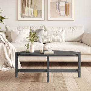 Grauer Couchtisch 118x63cm Kiefer Massivholz