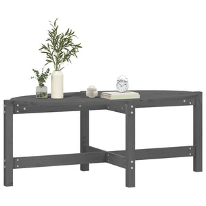 Grauer Couchtisch 118x63cm Kiefer Massivholz