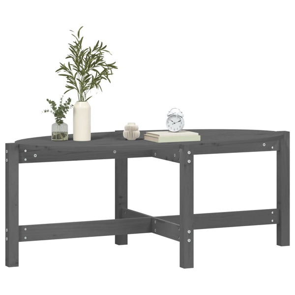 Grauer Couchtisch 118x63cm Kiefer Massivholz