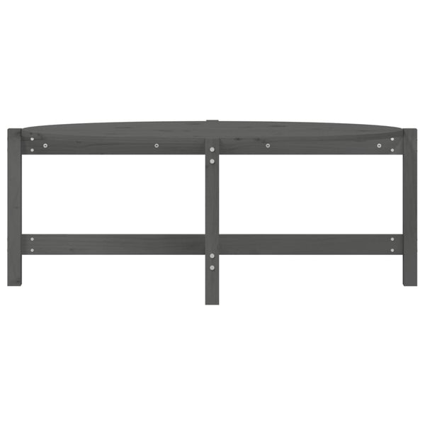 Grauer Couchtisch 118x63cm Kiefer Massivholz