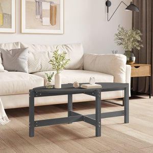 Grauer Couchtisch 118x63cm Kiefer Massivholz