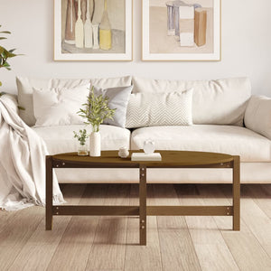 Honigbrauner Couchtisch Kiefer Massivholz 118 cm
