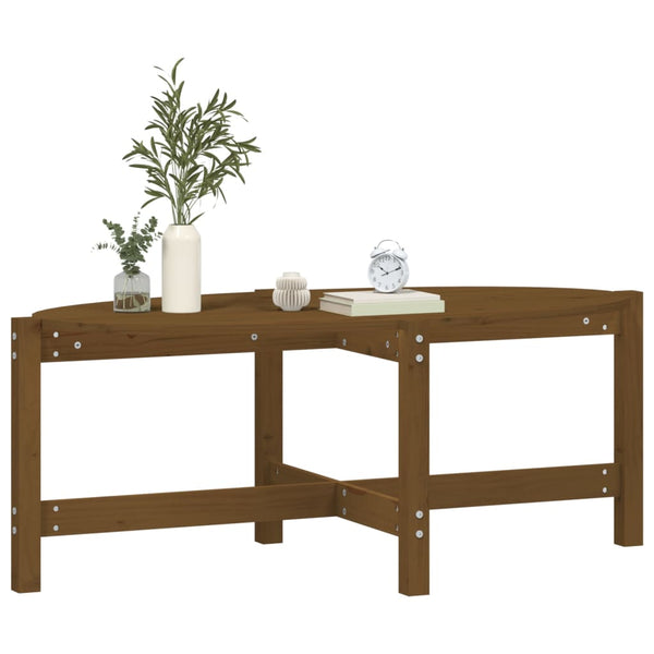 Honigbrauner Couchtisch Kiefer Massivholz 118 cm