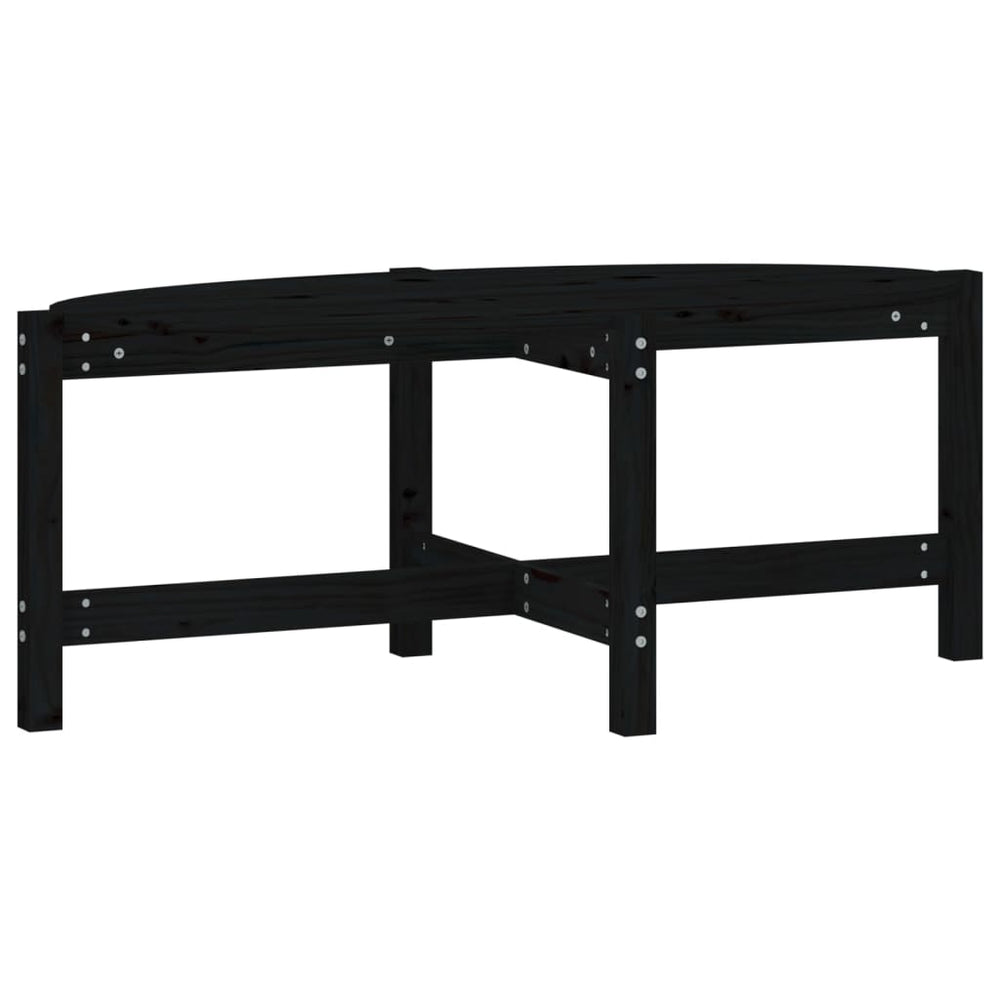 vidaXL Coffee Table Black 118x63x45 cm Solid Pine Wood