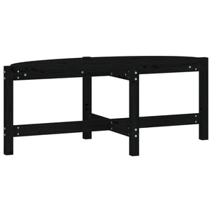 Schwarzer Couchtisch Kiefer Massivholz 118 cm
