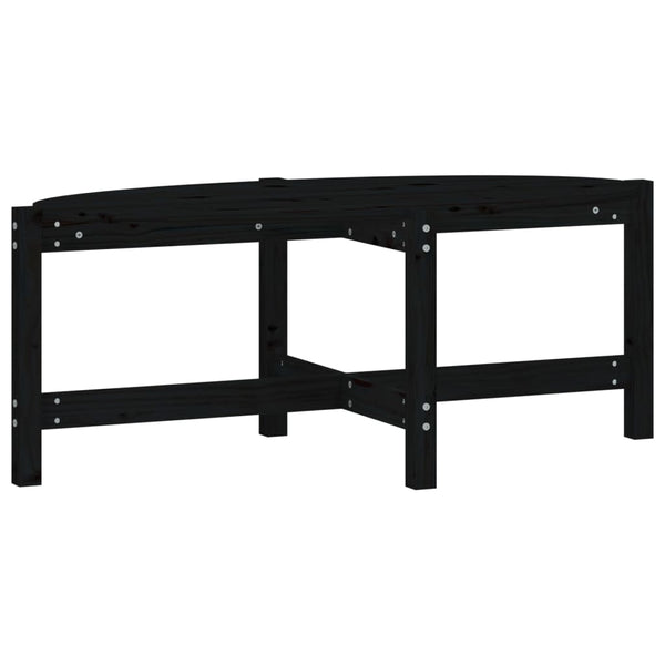 Schwarzer Couchtisch Kiefer Massivholz 118 cm