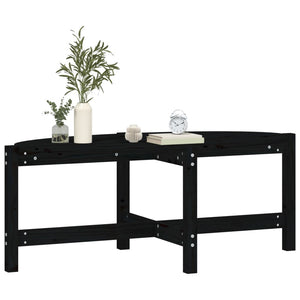 Schwarzer Couchtisch Kiefer Massivholz 118 cm