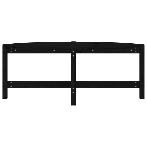 Schwarzer Couchtisch Kiefer Massivholz 118 cm