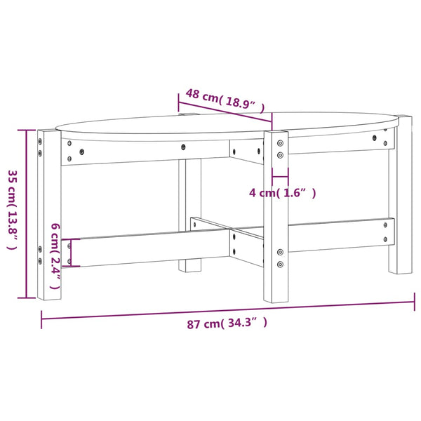 Couchtisch Kiefer Massivholz 87x48 cm