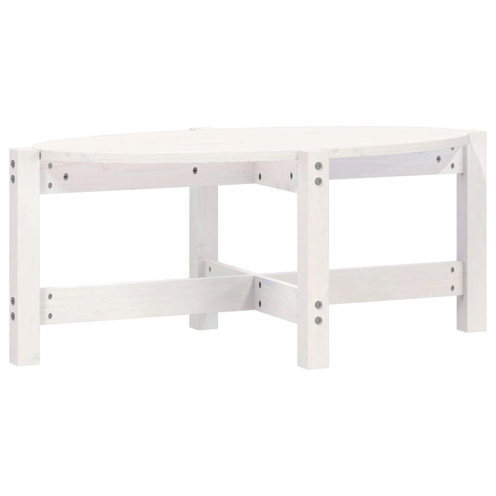 vidaXL Coffee Table White 87x48x35 cm Solid Pine Wood