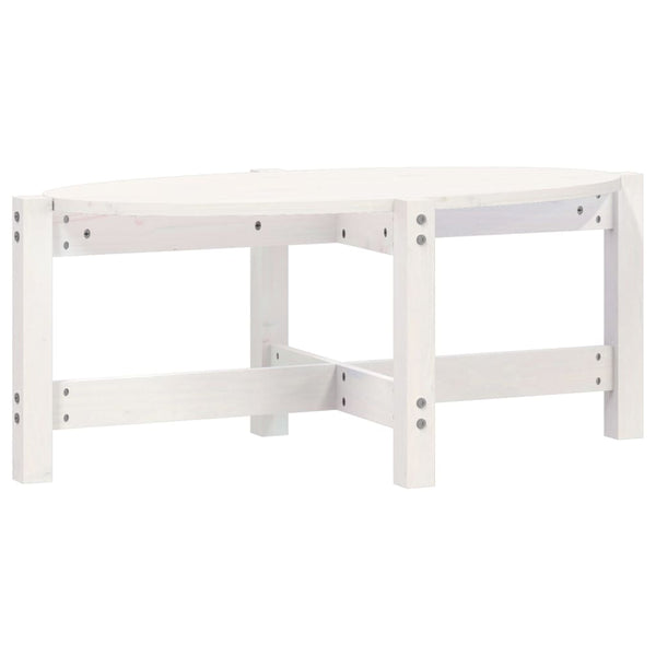 Weißer Couchtisch Kiefer Massivholz 87x48 cm