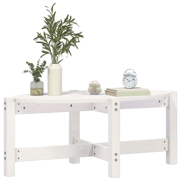 Weißer Couchtisch Kiefer Massivholz 87x48 cm
