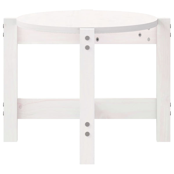 Weißer Couchtisch Kiefer Massivholz 87x48 cm
