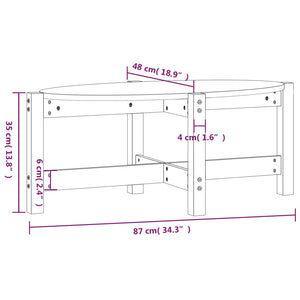 Weißer Couchtisch Kiefer Massivholz 87x48 cm