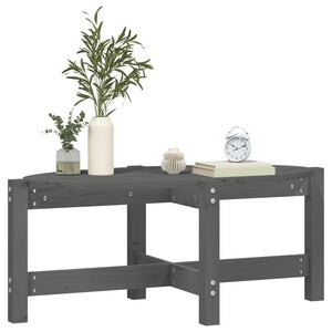 Grauer Couchtisch Kiefer Massivholz 87x48 cm
