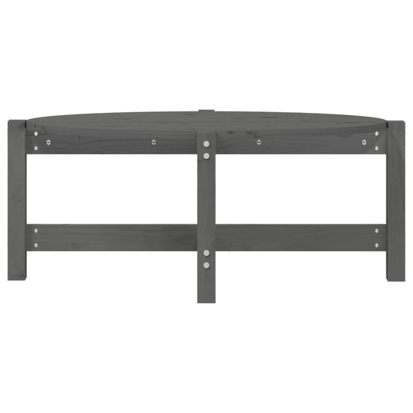 Grauer Couchtisch Kiefer Massivholz 87x48 cm