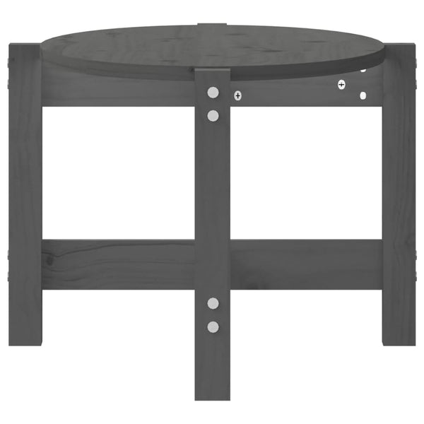 Grauer Couchtisch Kiefer Massivholz 87x48 cm