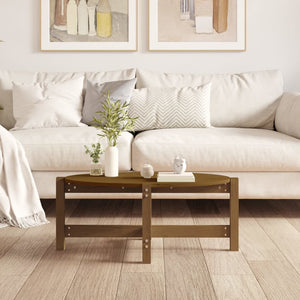 Honigbrauner Couchtisch Kiefer Massivholz 87x48 cm
