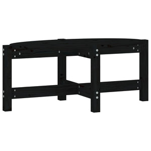 Schwarzer Couchtisch Kiefer Massivholz 87x48 cm