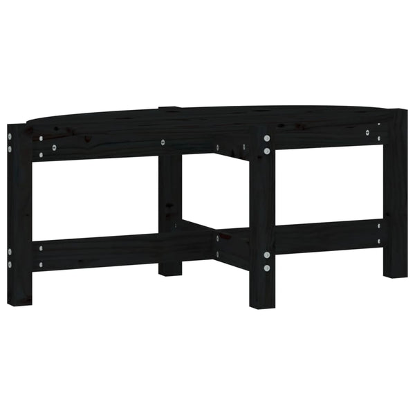 Schwarzer Couchtisch Kiefer Massivholz 87x48 cm