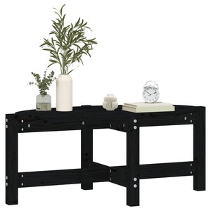 Schwarzer Couchtisch Kiefer Massivholz 87x48 cm
