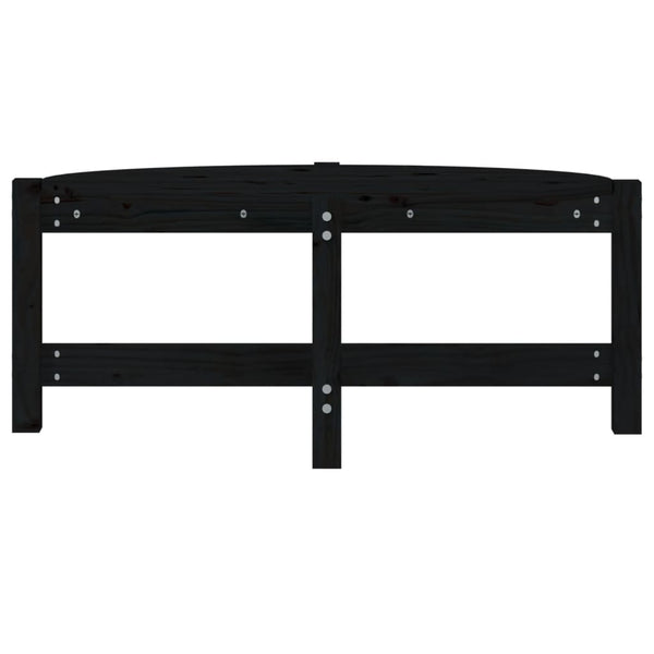 Schwarzer Couchtisch Kiefer Massivholz 87x48 cm