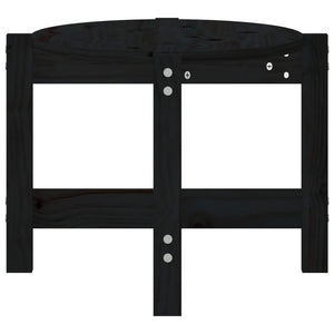 Schwarzer Couchtisch Kiefer Massivholz 87x48 cm