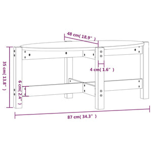 Schwarzer Couchtisch Kiefer Massivholz 87x48 cm