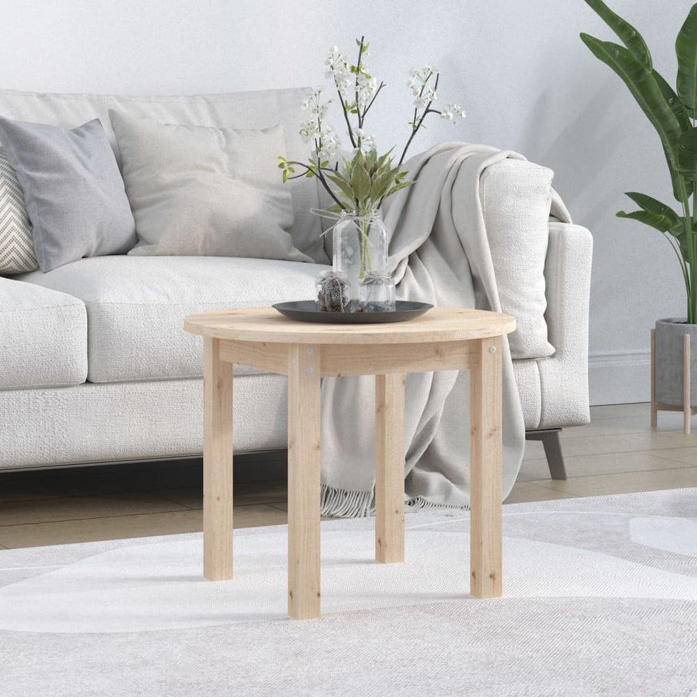 vidaXL Coffee Table Ø 55x45 cm Solid Pine Wood