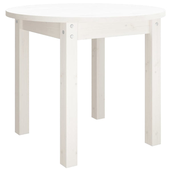 Weißer Couchtisch Kiefer Massivholz Ø 55cm