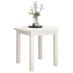 Weißer Couchtisch Kiefer Massivholz Ø 55cm