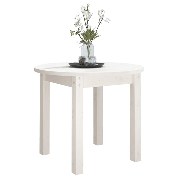 Weißer Couchtisch Kiefer Massivholz Ø 55cm