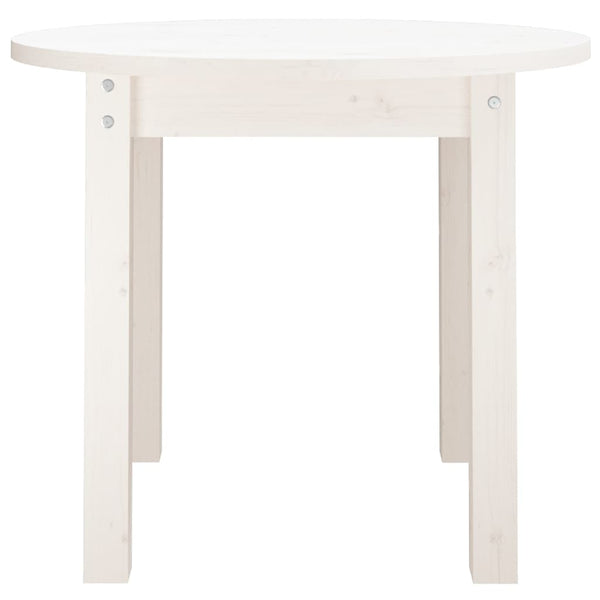 Weißer Couchtisch Kiefer Massivholz Ø 55cm