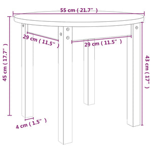 Weißer Couchtisch Kiefer Massivholz Ø 55cm