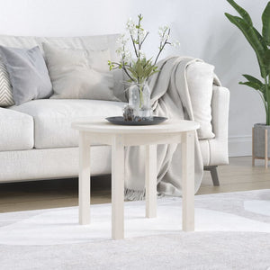 Weißer Couchtisch Kiefer Massivholz Ø 55cm