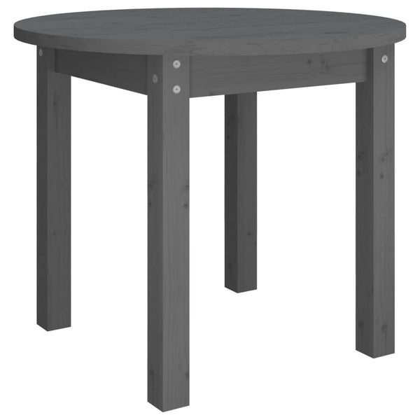 Grauer Couchtisch Ø 55cm Kiefer Massivholz