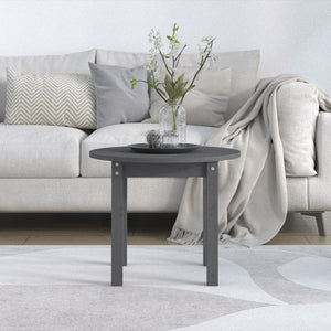 Grauer Couchtisch Ø 55cm Kiefer Massivholz