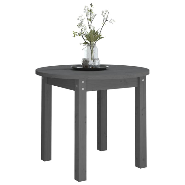 Grauer Couchtisch Ø 55cm Kiefer Massivholz