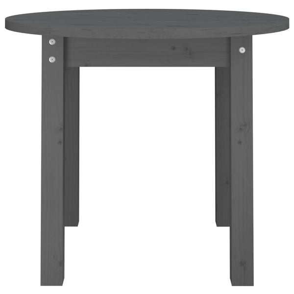 Grauer Couchtisch Ø 55cm Kiefer Massivholz