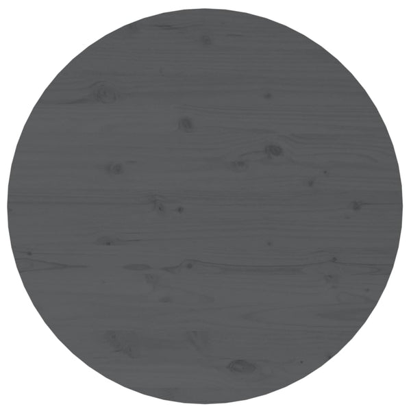 Grauer Couchtisch Ø 55cm Kiefer Massivholz