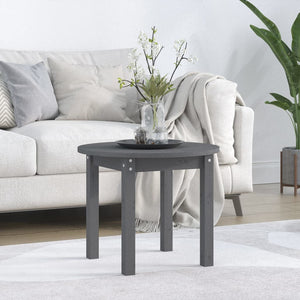 Grauer Couchtisch Ø 55cm Kiefer Massivholz