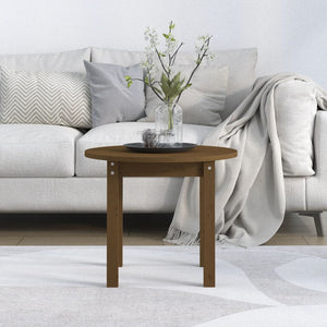 Couchtisch Honigbraun Massivholz Kiefer Ø 55cm