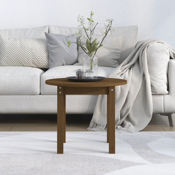 Couchtisch Honigbraun Massivholz Kiefer Ø 55cm