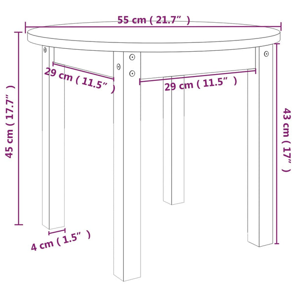 Couchtisch Honigbraun Massivholz Kiefer Ø 55cm