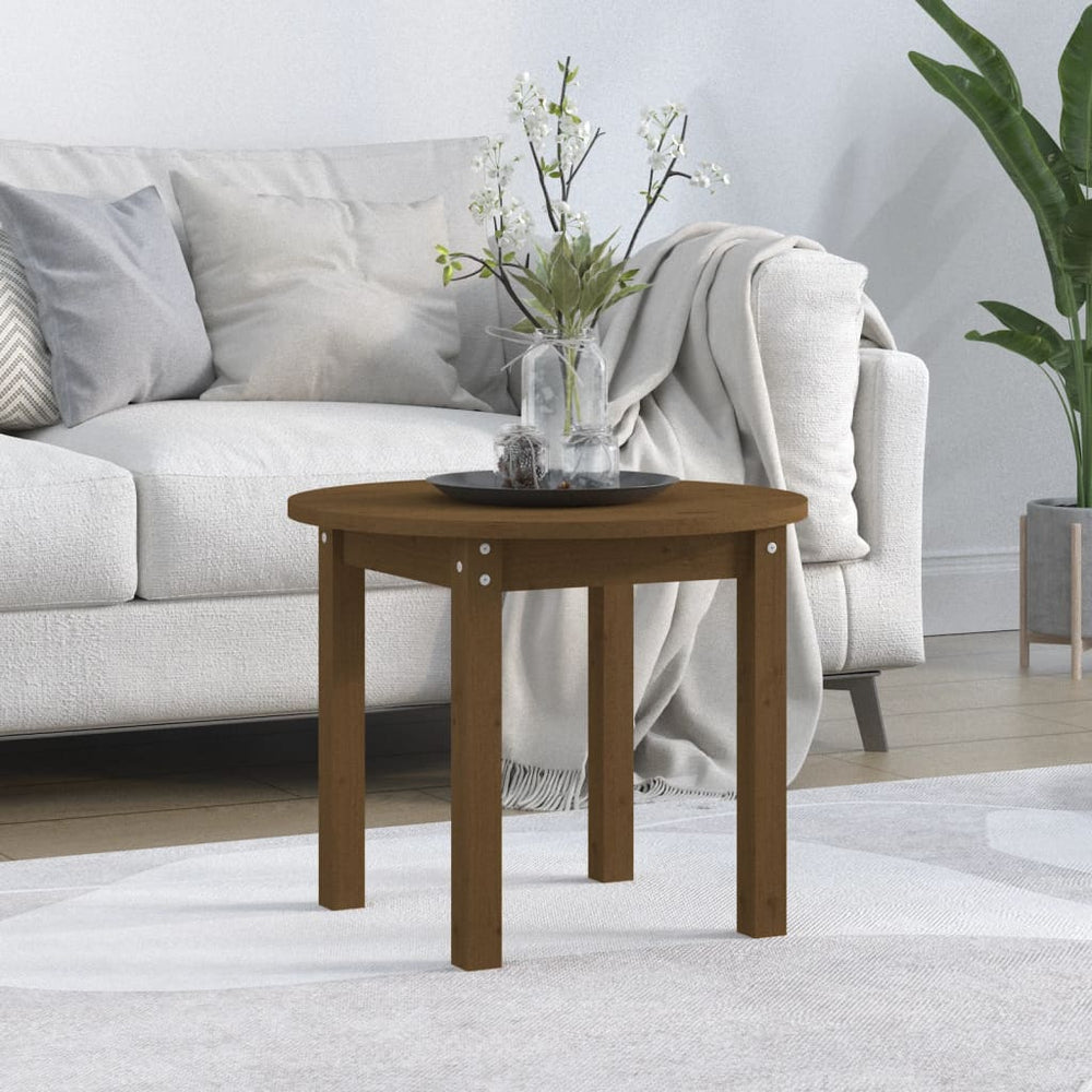 vidaXL Coffee Table Honey Brown Ø 55x45 cm Solid Pine Wood
